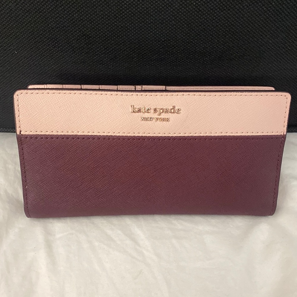 Kate Spade Maroon and Pink Wallet